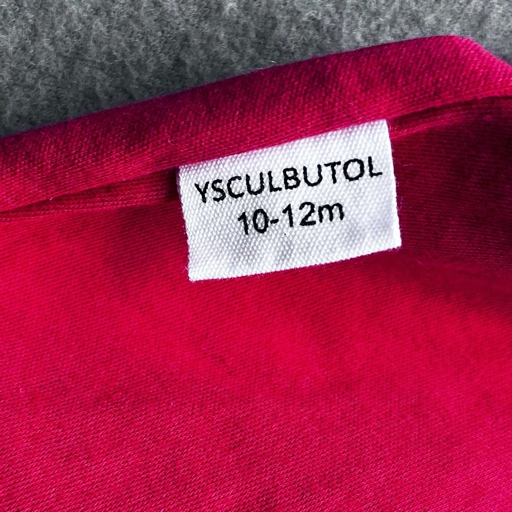 YSCULBUTOL Baby Red Ketchup Graphic‎ Romper Long Sleeve Cotton 10-12M